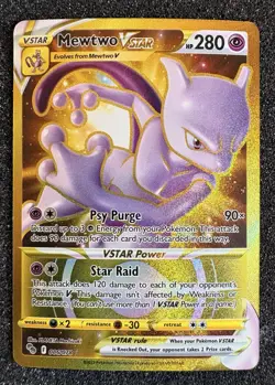 Pokemon TCG Mewtwo VSTAR Holo Card Secret Rare, Pokemon Go 086/078 (NM) - Image 1