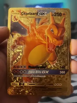 Pokemon TCG Charizard GX Gold Metal Card Super Rare Sm211 - Image 1