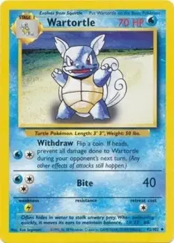 Wartortle 42/102 Base Set Pokemon Card MP - Image 1