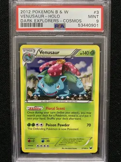 2012 Pokemon Black & White Dark Explorers Venusaur Cosmos Holo 3/108 PSA 9 Mint - Image 1