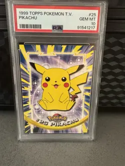 1999 Pokemon PSA 10 Topps Pokemon T.V Pikachu #25 - Image 1