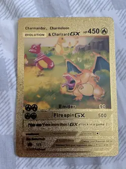 Pokemon Charmander, Charmelon, And Charizard GX Gold Foil Fan Art - Image 1