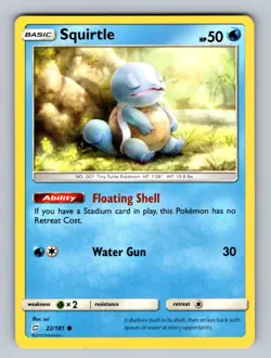 Squirtle (22) 22/181 Common SM - Team Up NM Pokemon TCG - Image 1