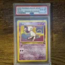 Pokemon Mew 08/53 Wotc Promo Regular PSA 10 Black Star Pokemon League 2000 - Image 1
