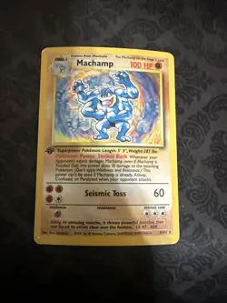 Pokemon TCG Machamp Base Set 8/102 Holo 1st Edition Holo Rare - Image 1