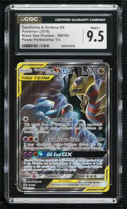 Garchomp & Giratina GX Pokemon Sun & Moon Black Star Promo CGC 9.5 Mint+ - Image 1