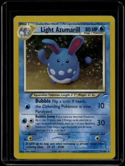 Pokemon TCG Light Azumarill 13/105 Neo Destiny Holo Rare LP/MP - Image 1