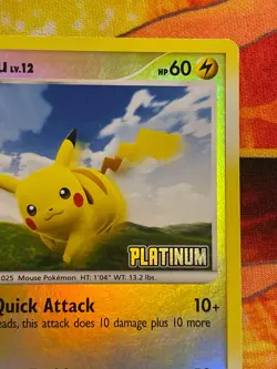 Pikachu [Platinum Stamped] 070/100 Burger King Reverse Holo - Pokemon Platinum - Image 3