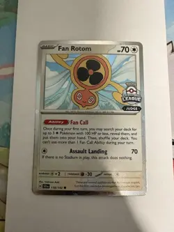 Pokemon Fan Rotom JUDGE Premier Ball League Stamp Promo 118/142 SCR LP - Image 1