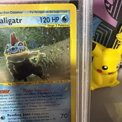 2002 Pokemon Expedition Feraligatr 012/165 Holo PSA 6 Double Swirl!!! - Image 2