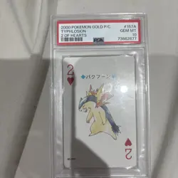 Pokemon 2000 Gold Back Typhlosion #157A 2 of Hearts Playing Card GEM MINT PSA 10 - Image 1