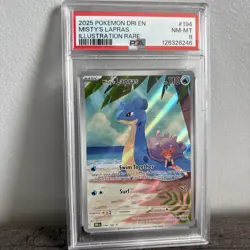 2025 Pokemon Scarlet & Violet Destined Rivals Misty's Lapras #194 PSA 8 NM-MT - Image 1
