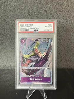 2023 ONE PIECE ENGLISH AWAKENING OF THE NEW ERA ALTERNATE ART ZORO-JUUROU PSA 10 - Image 1