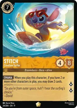 Stitch Carefree Surfer Fabled Disney Lorcana - Image 1