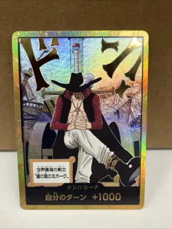 DON!! Card Dracule Mihawk Japanese One Piece Card Game Gold Alt Art - Image 1