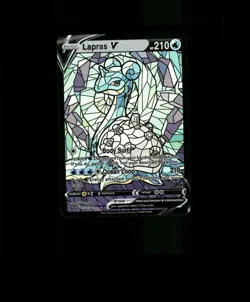 FAN-ART READ DESCRIPTION BELOW HOLO LAPRAS Card Stained Glass Pokemon Card p1 - Image 1