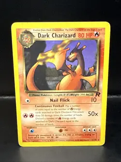 Pokemon TCG Dark Charizard Non-Holo Card 21/82 Team Rocket 2000 Vintage D - Image 1