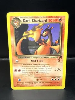Pokemon TCG Dark Charizard Non-Holo Card 21/82 Team Rocket 2000 Vintage D - Image 2