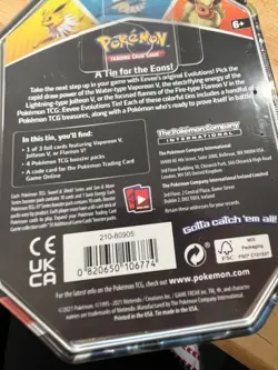 NEW SEALED Pokemon Trading Card Game: Evolutions Tin - Vaporeon V - Image 3