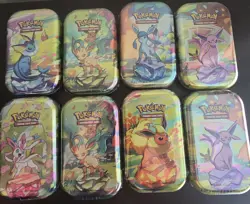 Pokemon TCG Prismatic Evolutions Lot of 8 Sealed Mini Tins - Image 1