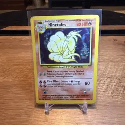 Pokemon TCG Ninetales 12/102 Base Set Holo Rare Unlimited LP Condition - Image 1