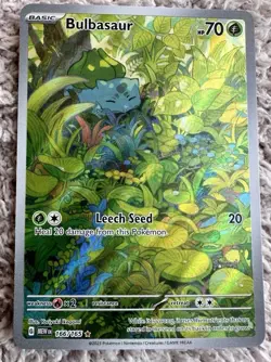 Pokemon Bulbasaur Illustration Rare Full Art Holo Scarlet & Violet 151 166/165 - Image 1