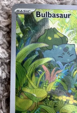 Pokemon Bulbasaur Illustration Rare Full Art Holo Scarlet & Violet 151 166/165 - Image 2