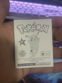 1998 Pokemon Brock Merlin Sticker Series 1 -S27 Poster Holographic LP! - Image 4