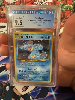 1999 POKEMON NEO PREM FILE #160 FERALIGATR CGC 9.5 *BLUE LABEL +SWIRL* (PSA 10) - Image 1