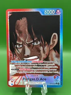 One Piece Portgas.D.Ace OP13-002 Alt Art Leader ENGLISH Carrying On His Will NM - Image 1