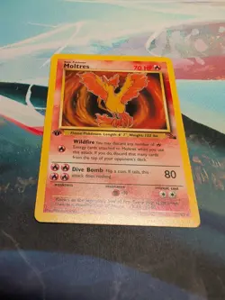 Pokemon TCG Moltres Fossil Card 27/62 Non-Holo Rare 1st edition HP - Image 2