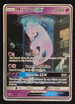 2017 Pokemon Shining Legends Mewtwo GX Holo Card #78/73 Secret Rare EX-NM - Image 1