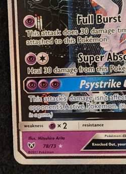 2017 Pokemon Shining Legends Mewtwo GX Holo Card #78/73 Secret Rare EX-NM - Image 5