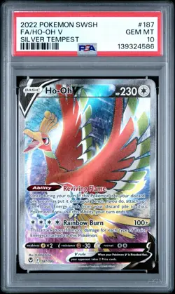 PSA 10 Ho-Oh V #187 - Silver Tempest Full Art Pokemon Card - Pokemon TCG - Image 1