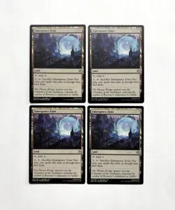 MTG MAGIC THE GATHERING 4X EMERGENCE ZONE LAND WAR OF SPARK SILVER UNC ♨ - Image 1