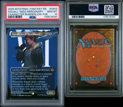 2025 MTG FINAL FANTASY BORDERLESS FOIL SQUALL SEED MERCENARY PSA 10 - Image 3