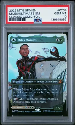 2025 MTG MARVEL'S SPIDER-MAN BORDERLESS MILES MORALES ULTIMATE SPIDER-MAN PSA 10 - Image 1