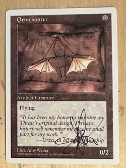 MTG ARTIST PROOF WB Ornithopter Time Walk AP Sketch Art Amy WEBER Magic - Image 2