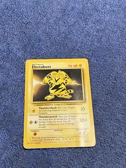 Pokemon TCG Electabuzz Base Set 20/102 Unlimited Rare Vintage 1999 - Image 1