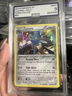 2016 POKEMON XY FATES COLLIDE LUCARIO HOLO #63 Graded AGS 9 MINT - Image 2