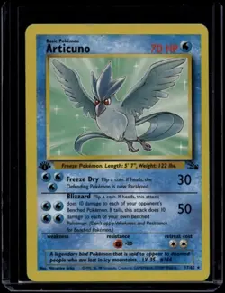 Pokemon TCG Articuno 17/62 1st Edition Fossil HP - Image 1