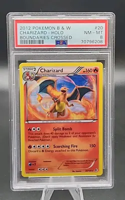 PSA 8 NM-MT 2012 Pokemon B&W Black & White Boundaries Crossed Charizard #20 Holo - Image 1