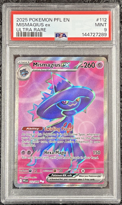 2025 POKEMON PFL EN MISMAGIUS ex ULTRA RARE #112 💎 PSA 9 - Image 1