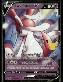 Pokemon Celebrations 25th Anniversary Dark Sylveon V #SWSH134 Black Star Promo - Image 1
