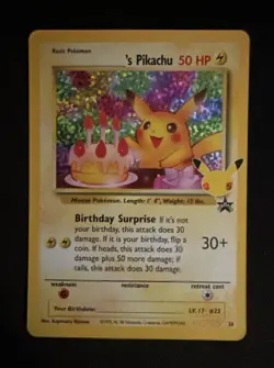 Pokemon TCG Birthday Pikachu Promo 24 - Celebrations 25th Anniversary Set NM - Image 1