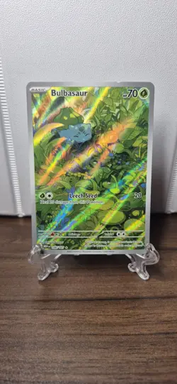 Pokemon Bulbasaur Illustration Rare Full Art Holo Scarlet & Violet 151 166/165 - Image 1