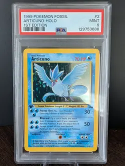 1999 POKEMON TCG FOSSIL 1ST EDITION #2 ARTICUNO - HOLO PSA 9 MINT - Image 1