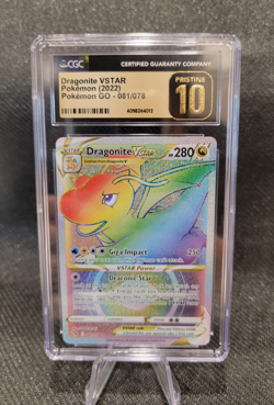 BLACL LABEL 2022 POKEMON GO DRAGONITE VSTAR SECRET RAINBOW #081 CGC 1O PRISTINE - Image 1