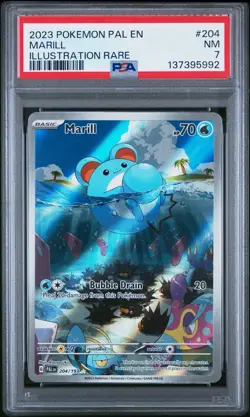 2023 Pokemon TCG Marill #204 PAL Illustration Rare PSA 7 NM - Image 1