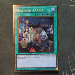 Yu-Gi-Oh Gold Rare 'Mistaken Arrest' PGL3-EN089 1st Edition Lp - Image 1